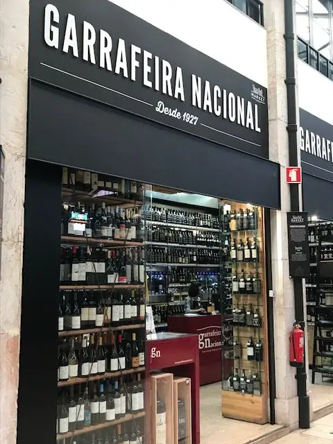 Garrafeira Nacional, a large wine seller in Lisbon,Portugal.  This branch is located in the Time Out Market