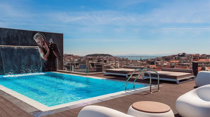 Rooftop pool at Lisbon's HF Fenix Music Hotel