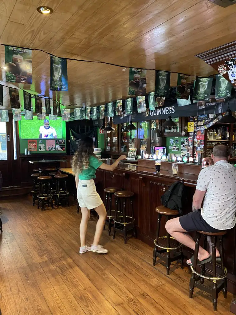 The bar at The Corner Irish Pub, Lisbon