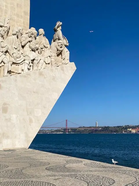 Monument to the Discoveries, Lisbon. Henry the Navigator is at the front of the boat, followed by explorers, cartographers, poets,, and missionaries