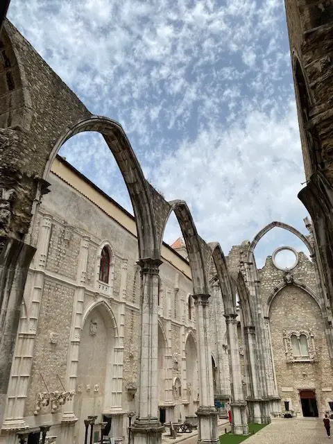 Arches that supported the roof of the Igreja do Carmo church in Lisbon