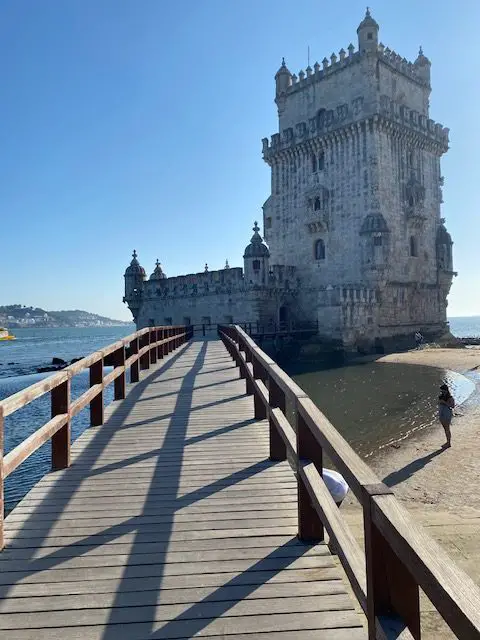 Lisbon's Belem tower (Torre de Belém) protects Lisbon's harbor on the Tejo River