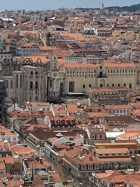 View from Castelo de São Jorge.  In the middle-left, you can see the ruins of the Convento do Carmo