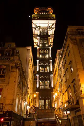 Santa Justa Lift at night, Lisbon