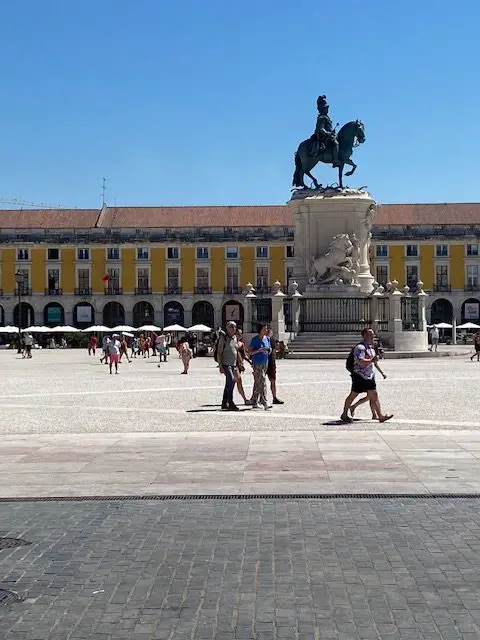 Statue of Dom José I atop his horse.  He was king of Portugal at the time of the 1755 Lisbon Earthquake, at Lisbon's Praça do Comércio square