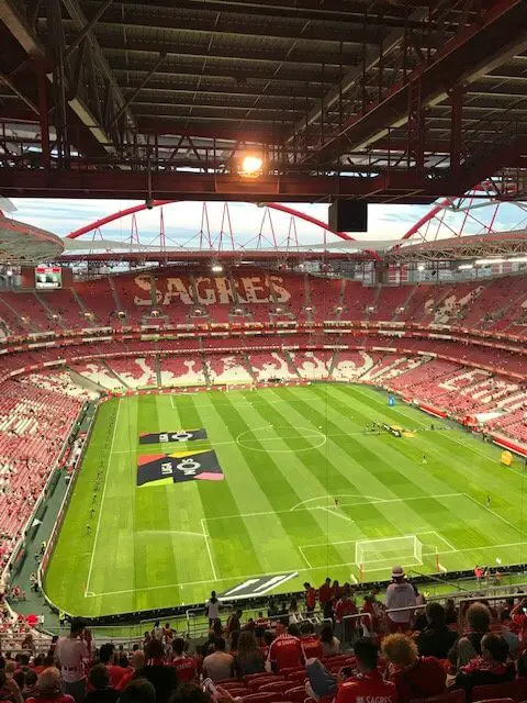 Early arrival at Estadio da Luz, Lisbon.  Mostly empty stands