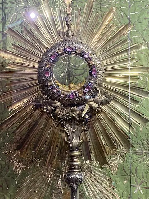Bejeweled monstrance on display at the Mosteiro de São Vicente de Fora in Lisbon