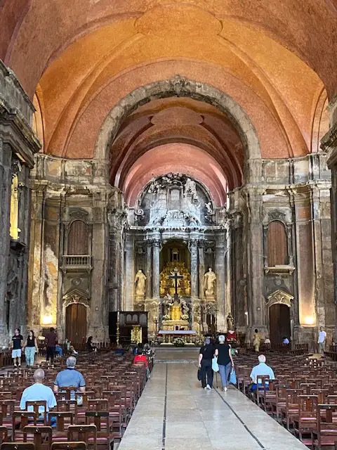 Nave and main altar of Igreja de São Domingos church in Lisbon.