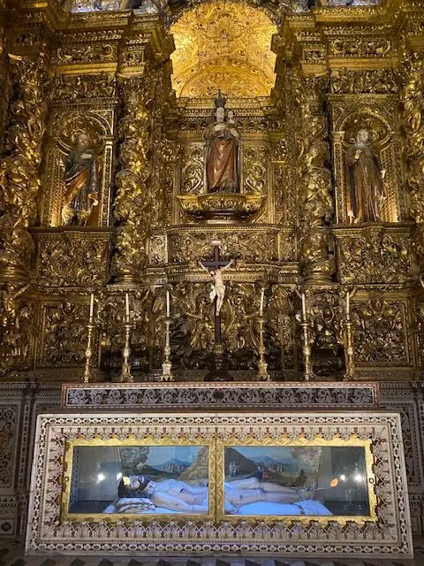 Golden side altar in Lisbon's Igreja de Sao Eoque church