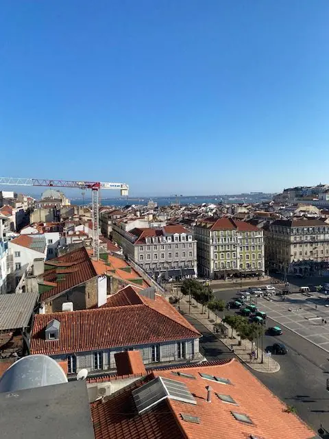 The Tejo River and Praça da Figueira seen from the Hotel Mundial Rooftop Bar, Lisbon