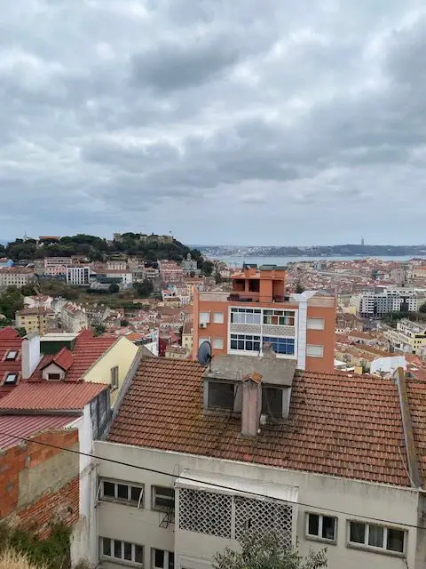 Lisbon's Castelo de São Jorge seen from the Miradouro de Nossa Senhora do Monte