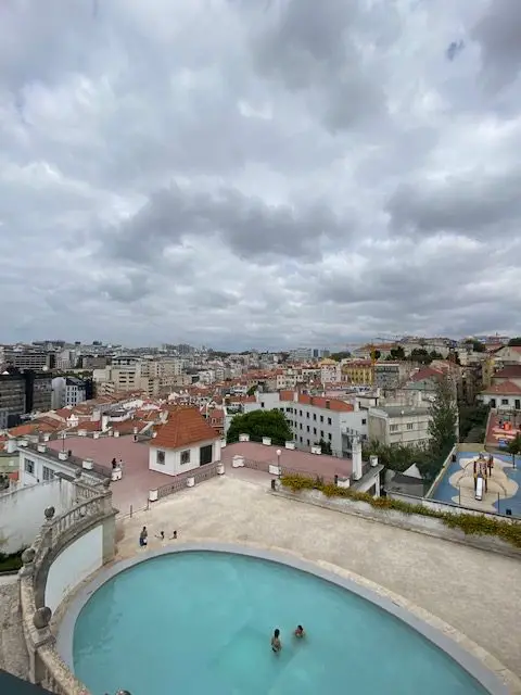 Public pool at Lisbon's Miradouro do Jardim do Torel