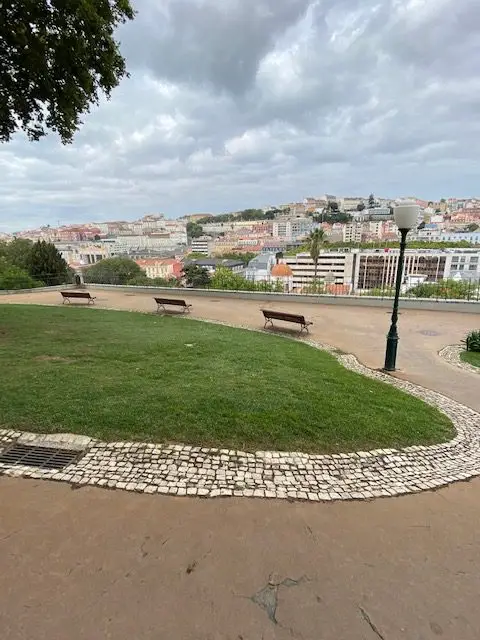 A quiet morning seese very few visitors at Lisbon's Mirodouro do Jardim do Torel