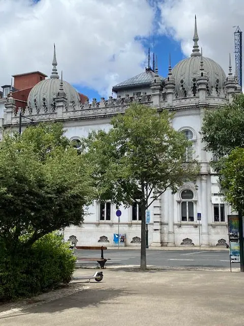Domes and spires on the exterior of the Embaixada Shopping Gallery in Lisbon, formerly the Palácio Ribeiro da Cunha