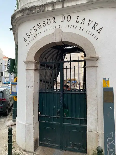 Upper station of Lisbon's Ascensor do Lavra at Rua Câmara Pestana