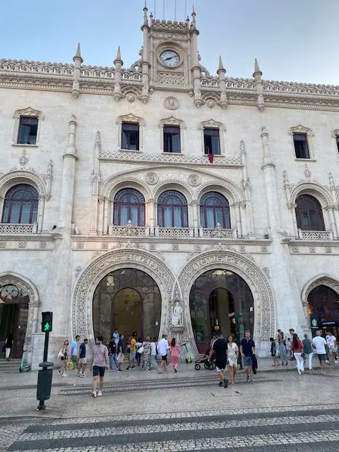 The double-arches of the Rossio Train Station in Lisbon, Portugal