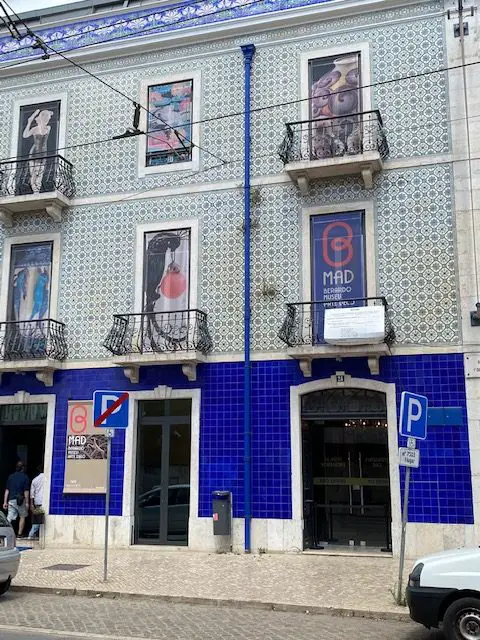 Tiled exterior of Berardo Art Deco Museum in Alcântara neighborhood, Lisbon