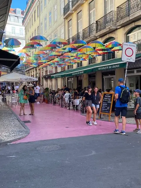 Rua Nova do Carvalho, Lisbon's famous Pink Street - famous for its colored pavement and nightlife