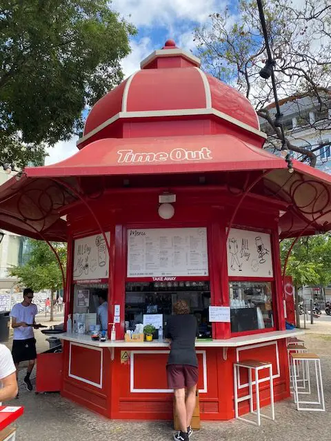 Kiosk located in the square west of Lisbon's TimeOut Market