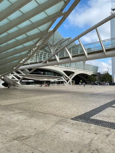 Exterior of Lisbon's Oriente Train Station by architect Santiago Calatrava
