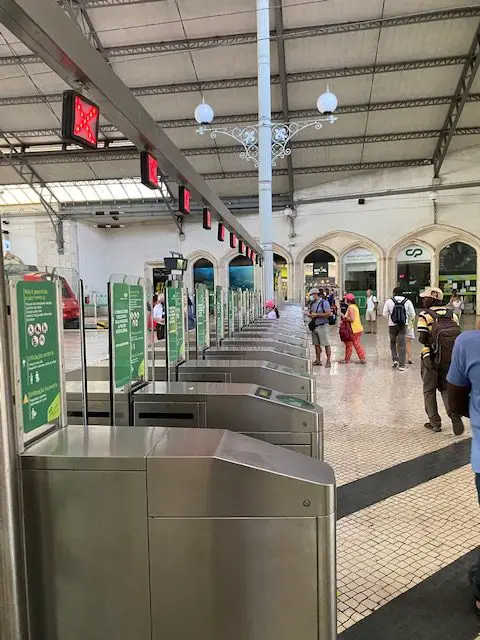 Turnstyles at Lisbon's central Rossio Train Station