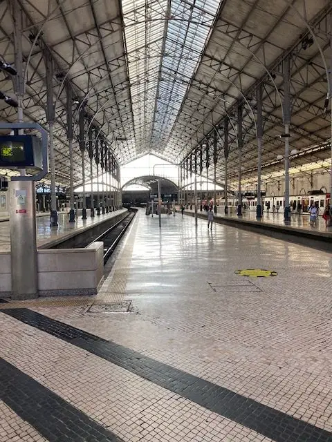 Train platform at Lisbon's central Rossio Train Station