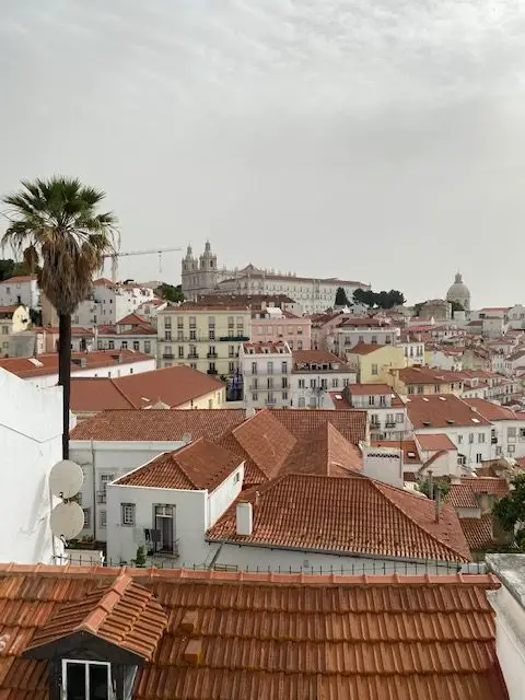 View of Alfama from the Miradouro das Portas do Sol scenic viepoint in Lisbon