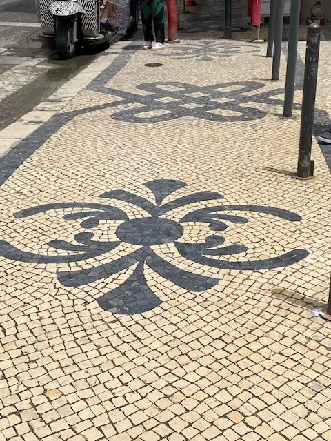 Calçada Portuguesa paved mosaics on Lisbon's Rua Augusta