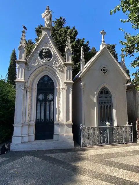 Jazigos, above-ground tombs, at Lisbon's Prazeres Cemetery.