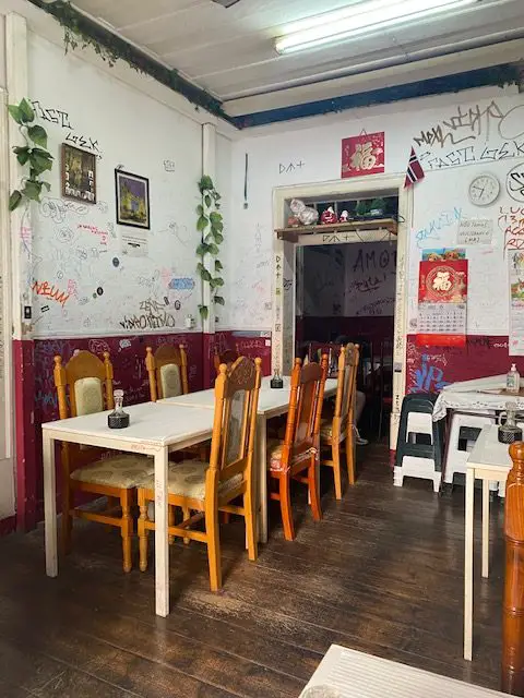 Even the interior of Lisbon's quirky Clandestine Chinese Restaurant is covered in graffiti