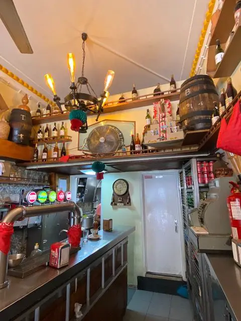 The interior of Bar Ginjinha Popular on Rua das Portas de Santo Antão in Lisbon, Portugal