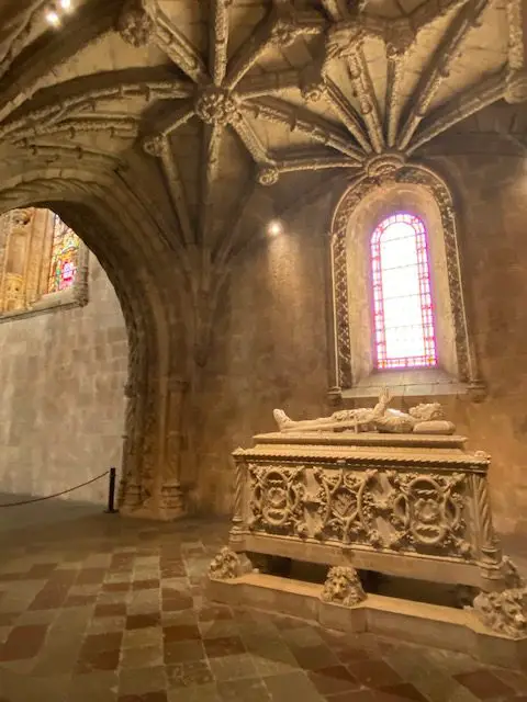 Tomb of Luís de Camões in the Jerónimos Monastery in Lisbon, Portugal