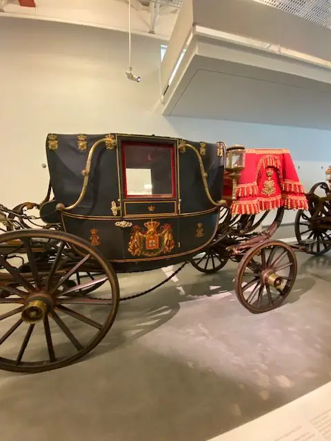 The royal coach of Dom Pedro V at the National Coach Museum in Lisbon, Portugal