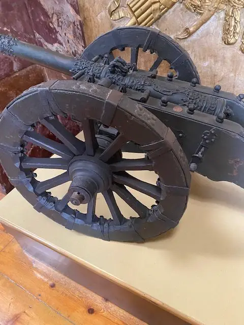 An antique cannon on display at the Military Museum of Lisbon