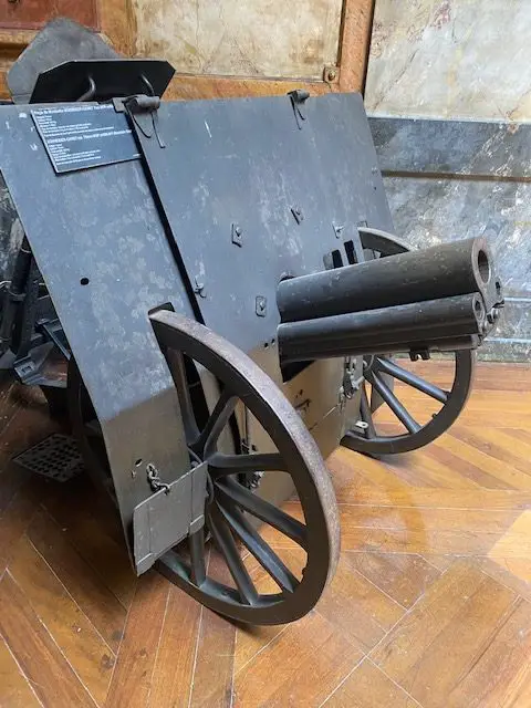 With some 26,000 pieces, the Military Museum of Lisbon has one of the greatest collections of artillery in the world.  This s a French Schneider-Canet cal. 70mm MQF m/906-911 Mountain Gun