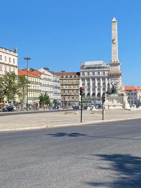 Restauradores Square in Lisbon's downtown Baixa neighborhood