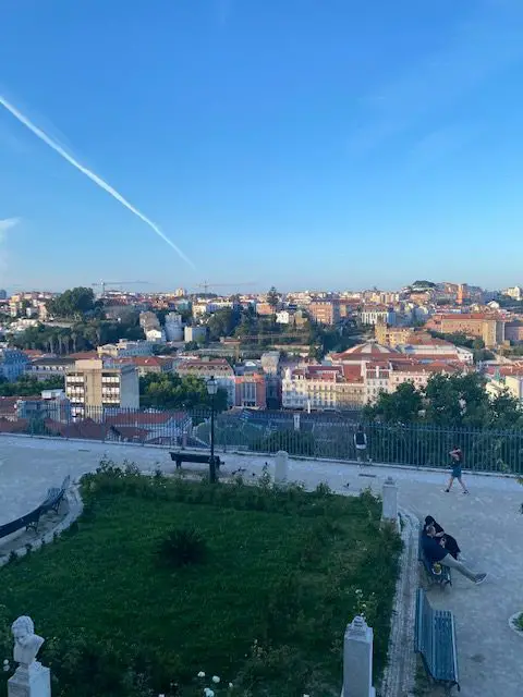 The Miradouro de São Pedro de Alcântara viewpoint is among the most romantic locations in Lisbon, Portugal