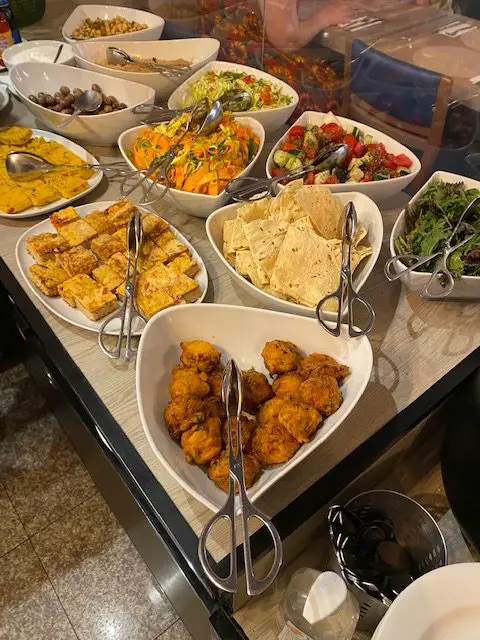 The all-you-can-eat vegan buffet at Jardim das Cerejas in Lisbon, Portugal
