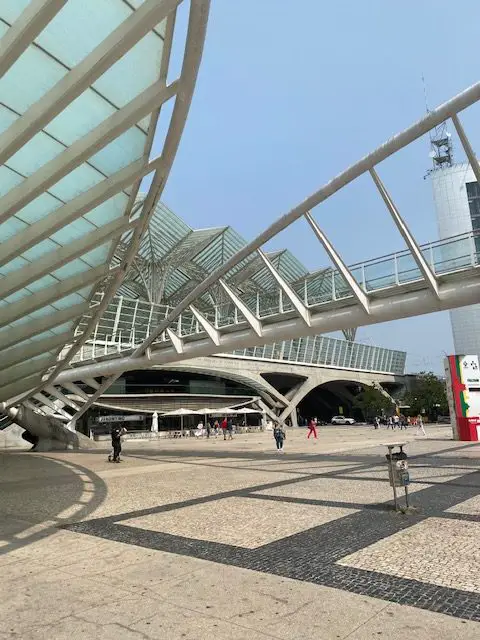The beautiful Oriente Train and Metro Station by Spanish architect Santiago Calatrava is the transportation hub in Lisbon's Parque das Nações neighborhood.