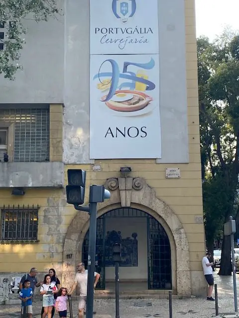 The flagship location of Cervejaria Portugália (a popular locals' restaurant in Lisbon) on Avenida Almirante Reis