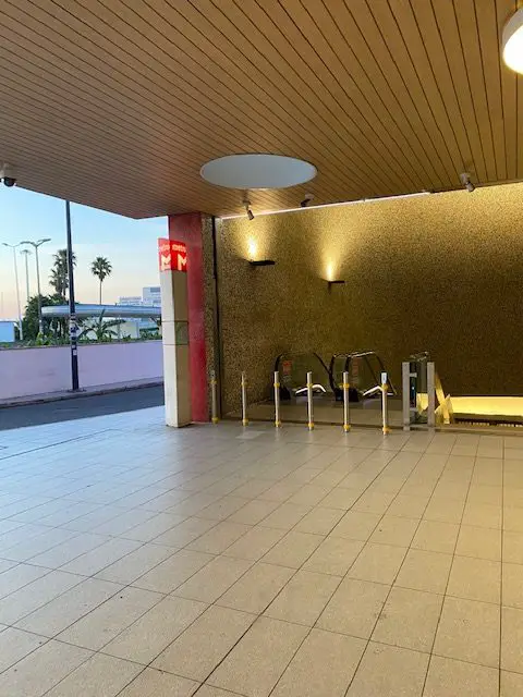 The entrance to the Lisbon Airport Metro Station.  This is the cheapest way to get from the Lisbon Airport to Lisbon's historic, central area.