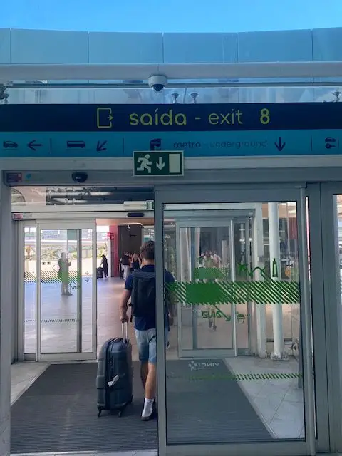 The Lisbon Airport Metro is the cheapest way to get from the Lisbon Airport to central Lisbon.  The Airport Metro Station is just outside of Exit 8 at the airport.